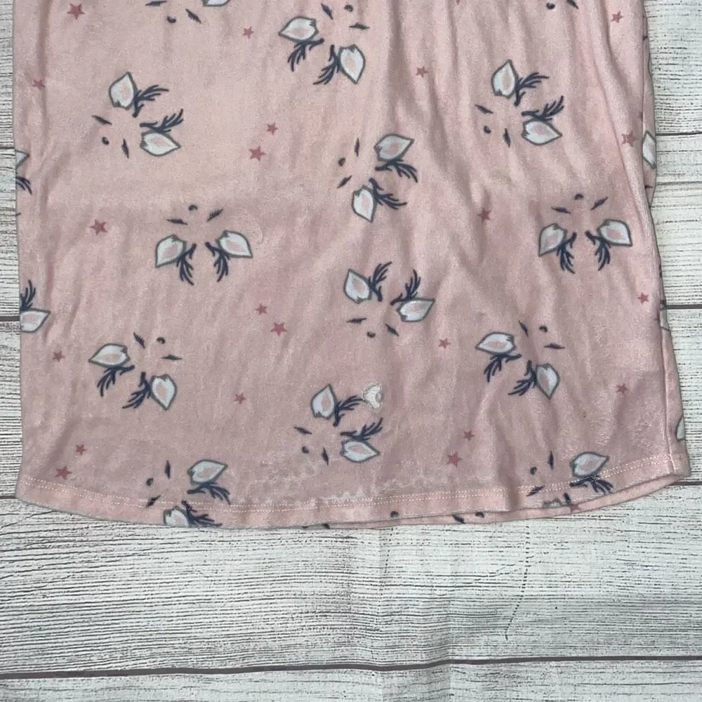 Justice fleece Longsleeve nightgown pink w/animal print sz 10 girls